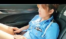 大神网约学生兼职妹穿上制服在路边环卫车旁边车震无套口爆吞精